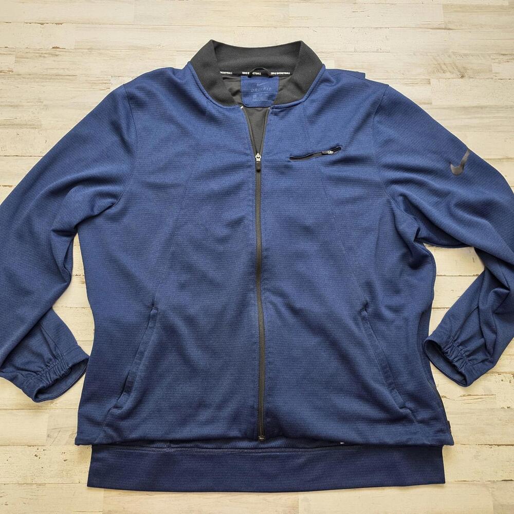 Nike HYPER Elite Dry Men's XXL Basketball Jacket *flawed* Navy Black Dri-Fit
